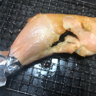 麦茶を使って、スモークチキン